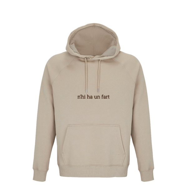 hay un harto sudadera adulto frontal marrón