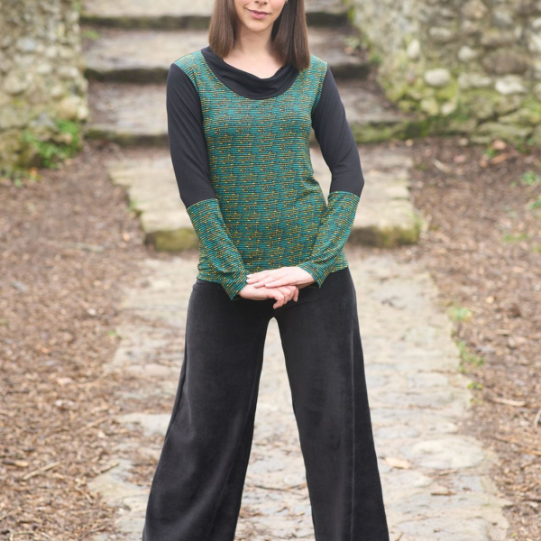 pantalo pana negre frontal